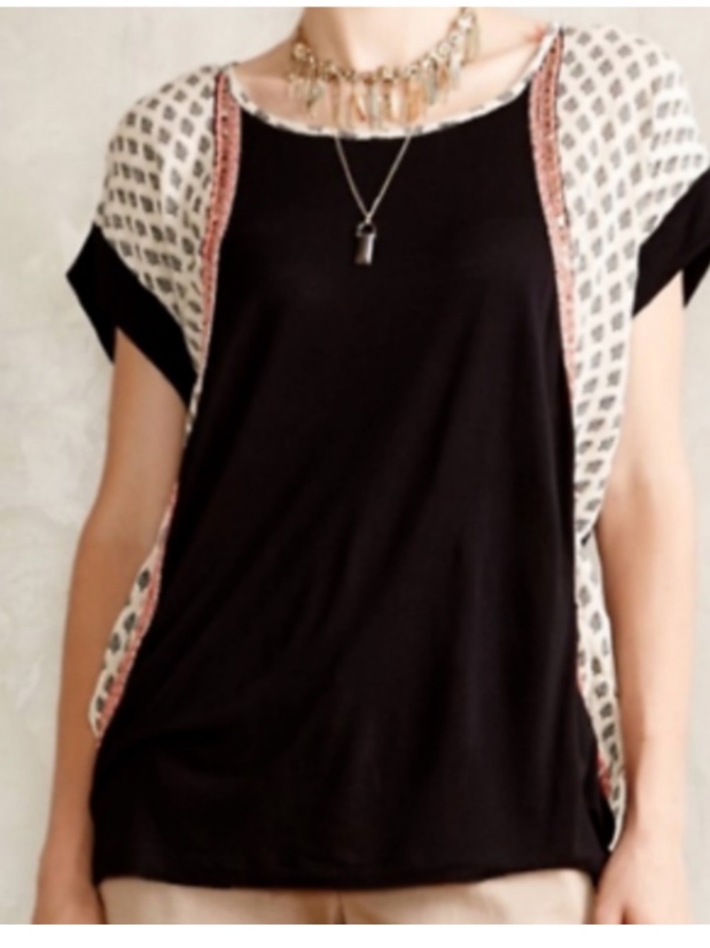 Anthropologie Akemi &Kin Lunada Beaded Embroidered  Tunic Top